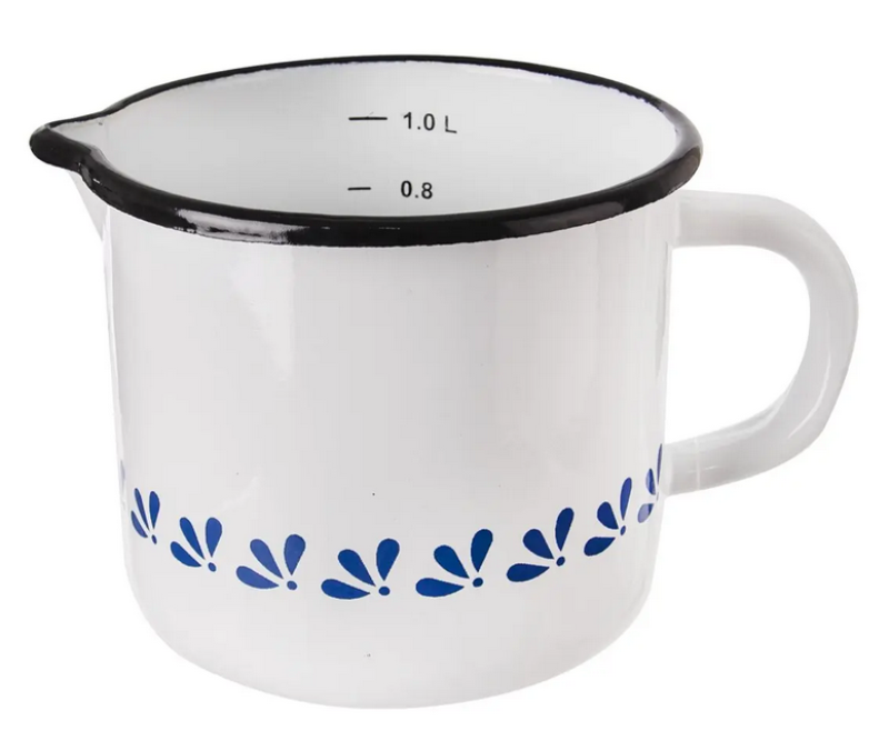 Hrnek s výlev.MODROBÍLÁ 12cm 1,2 l