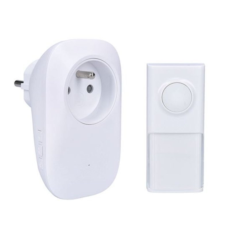 Solight bezdrátový zvonek s elektrickou zásuvkou, do zásuvky, 250m, bílý