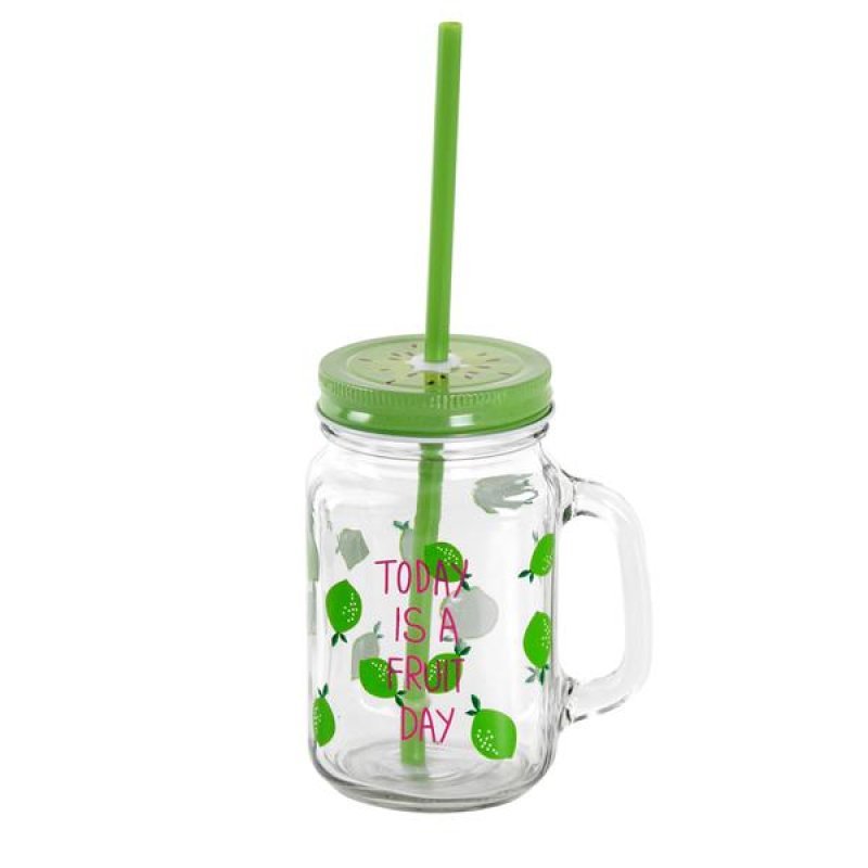 Sklenice se slámkou OVOCE 450ml