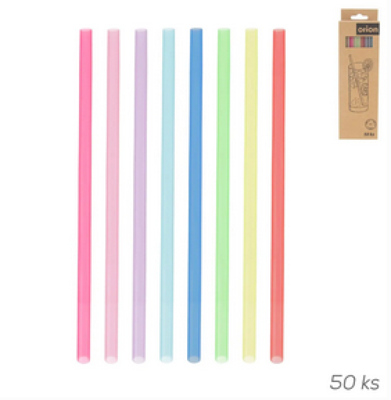 Brčko UH nápoj.50ks 22cm barev.transp.