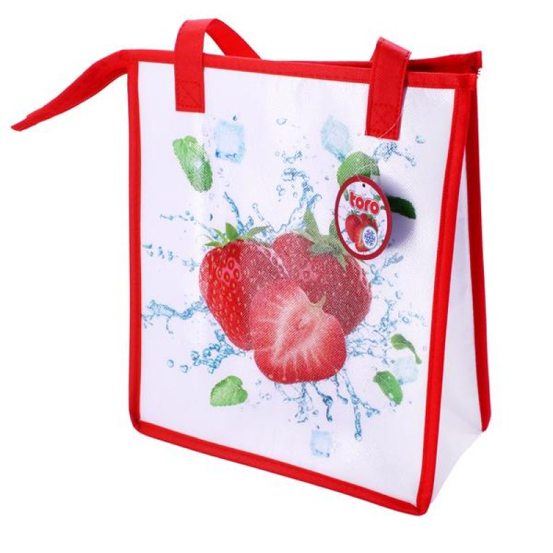 Taška chladící na zip JAHODA