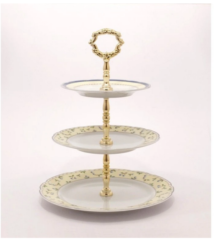 Patrový talíř 3D Rose žlutý pruh