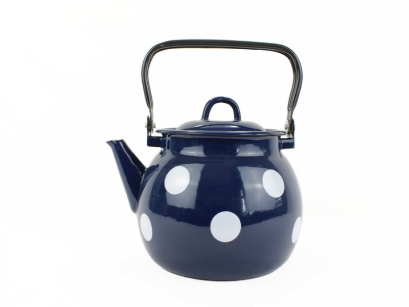 Čajník smalt 3,5l modrý b.puntík