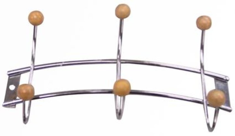 Věšák 3 háčky drát/dř. 21x11,5cm