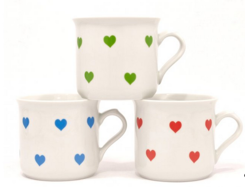 Hrnek BOBBY 0,46 srdíčka červené