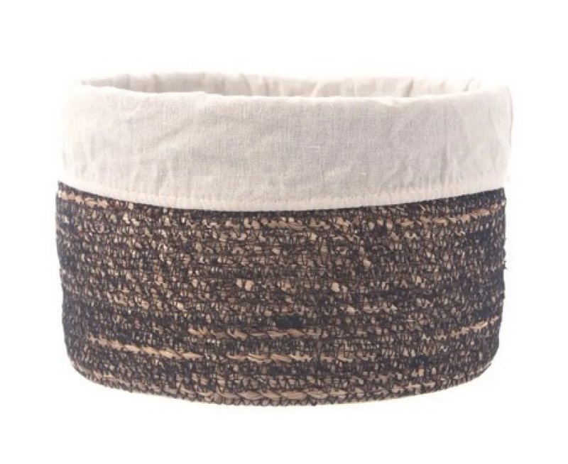 Košík vodní hyacint+textil pr.18cm