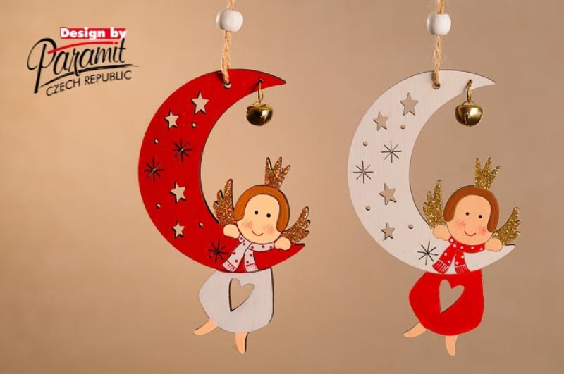 Andílek na měsíci mix 11cm