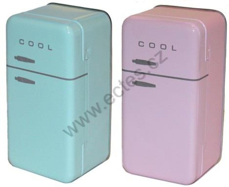 Plechovka LEDNICE modrá/růžová