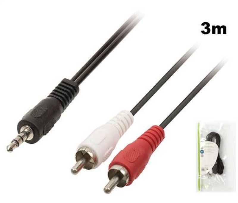 Kabel jack 3,5mm-2xRCA 3m