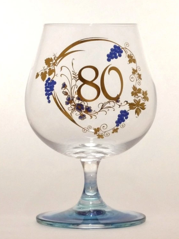 Sklen.brandy výročí 80 modrá