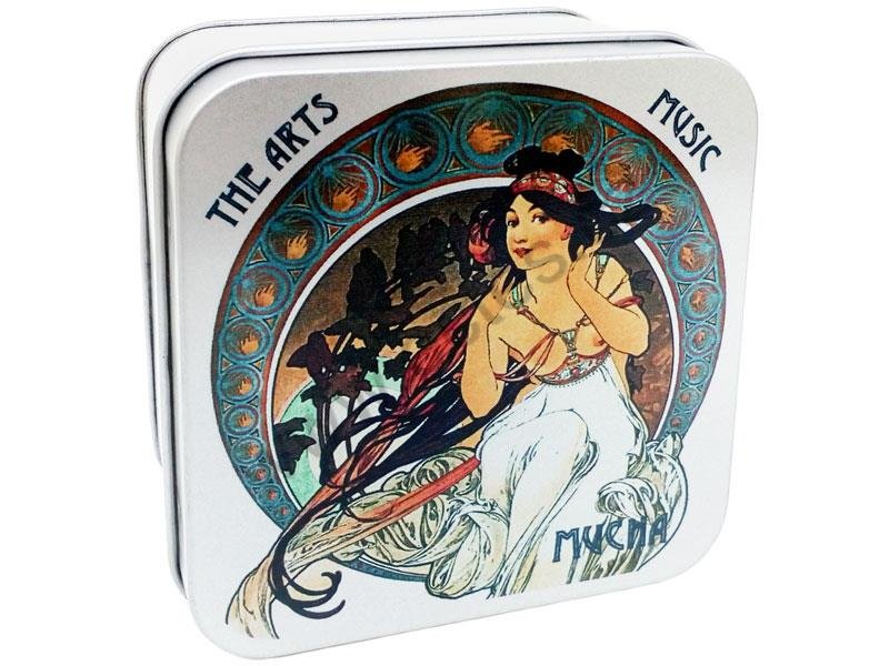 Plech.čtver.88x88mm Music A.Mucha