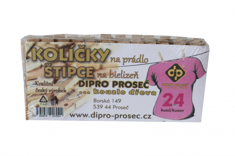 Količky dřevěné 24ks na prádlo