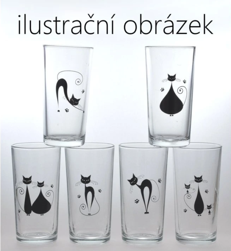 Sklen. CHILE 260ml LD kočky princess