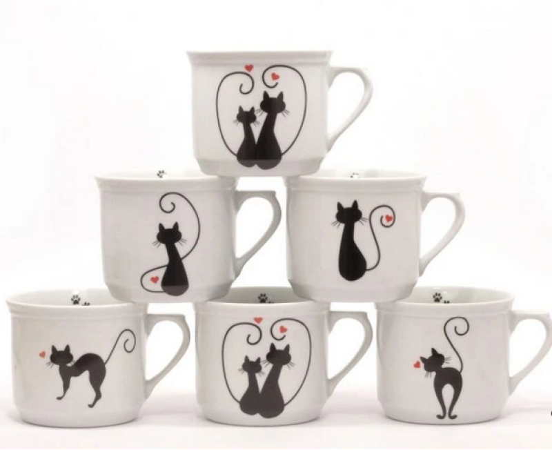 KOČKY hrnek vařák 630ml Thun siluety 2.j.