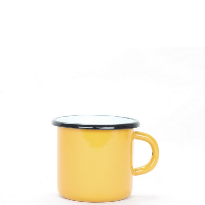 Smaltovaný hrnek 8cm/ 0,35l hořčicový