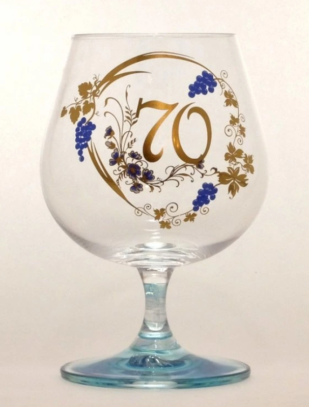 Sklen.brandy výročí 70 modrá
