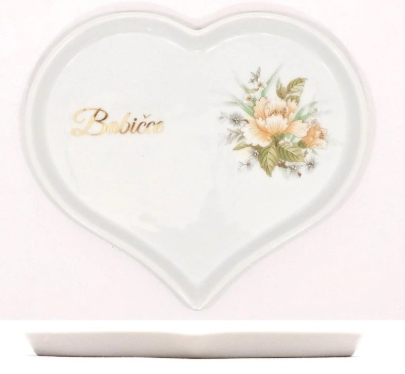 Miska SRDCE BABIČKA oranž.květ