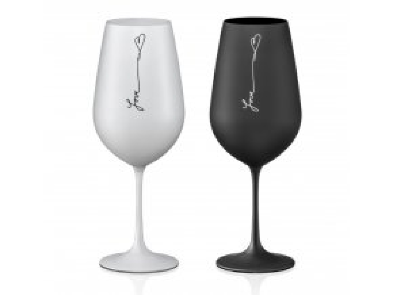 Kalíšek VIOLA 550ml 2ks černá/bílá