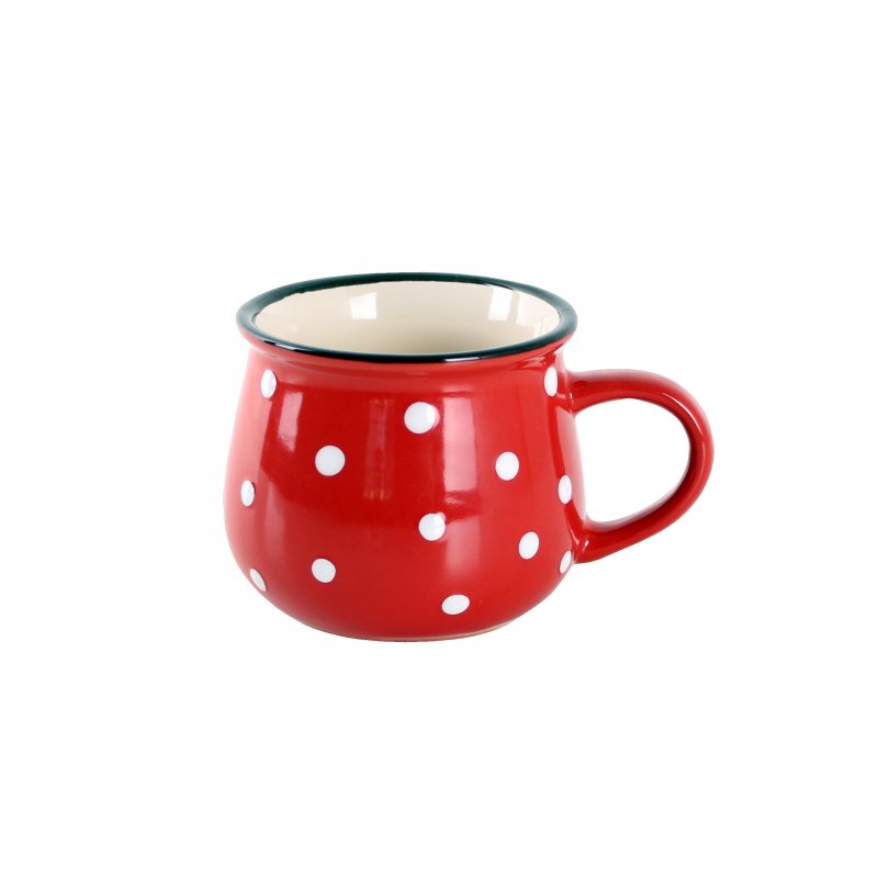 Hrnek červený s punt. 230ml