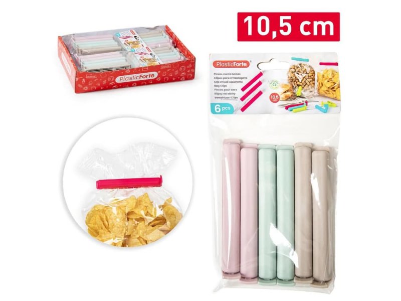 Spony na sáčky 6ks 10,5cm