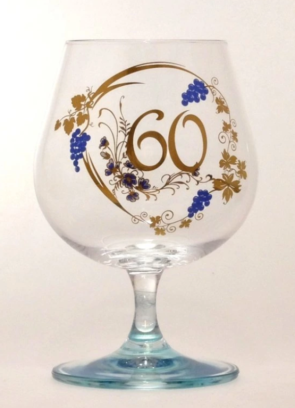 Sklen.brandy výročí 60 modrá