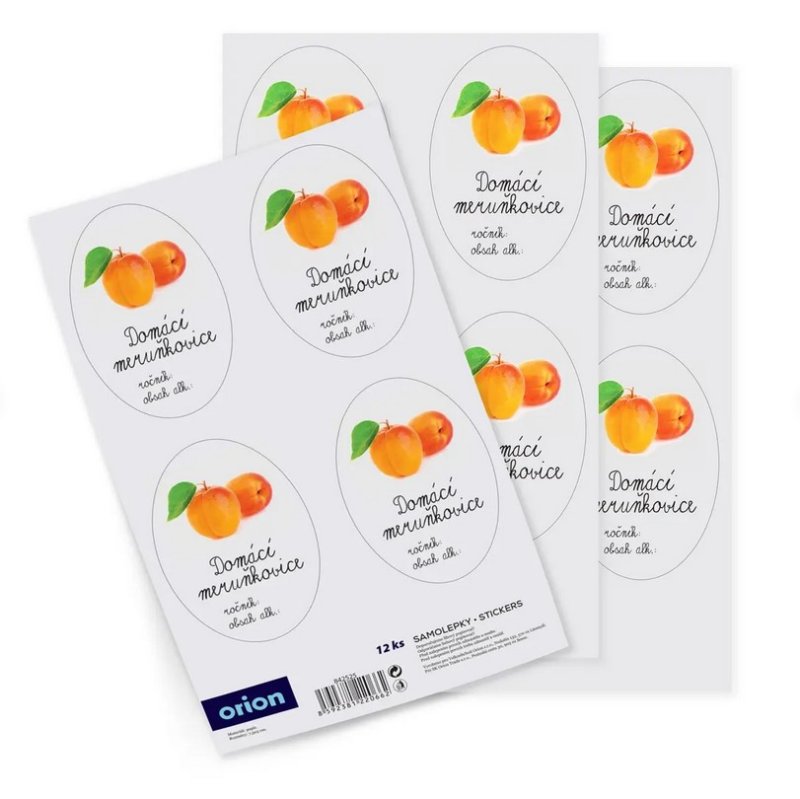 Samolepky na lahve meruňkovice