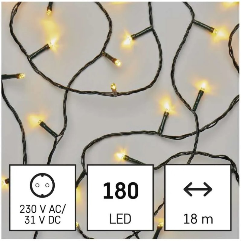 Řetěz 180LED TIMER 18m WW   D4W24