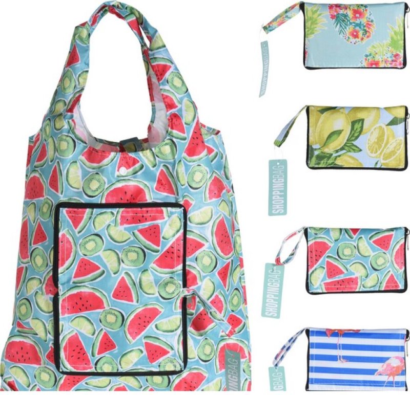 Taška nákupní skládací zip mix