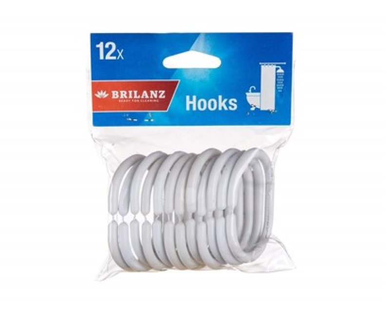 Kroužky na závěs do koupelny bílé