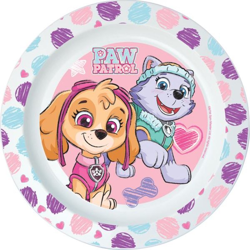 Talíř plast PAW PATROL 22cm růžová