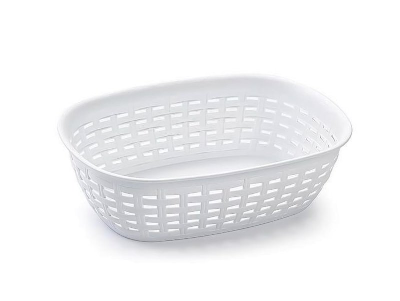 Košík na pečivo 26x19cm bílý ratan
