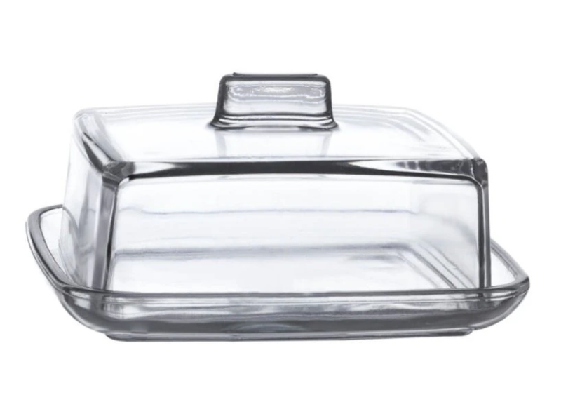 Máslenka sklo hranatá s ouškem