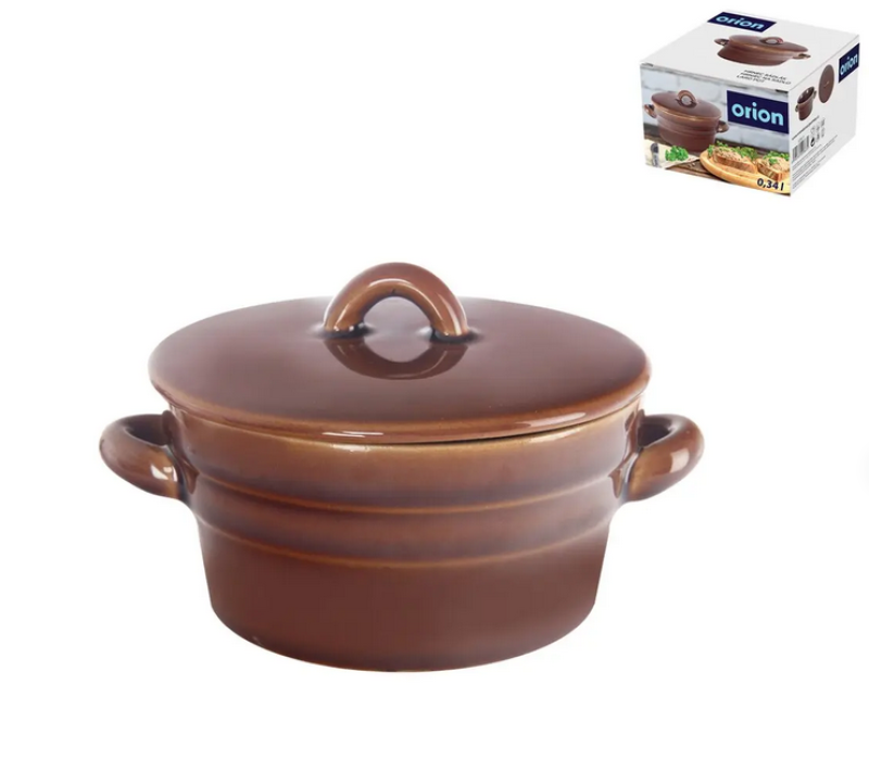 Hrnec ker. na sádlo+víko 0,34 l