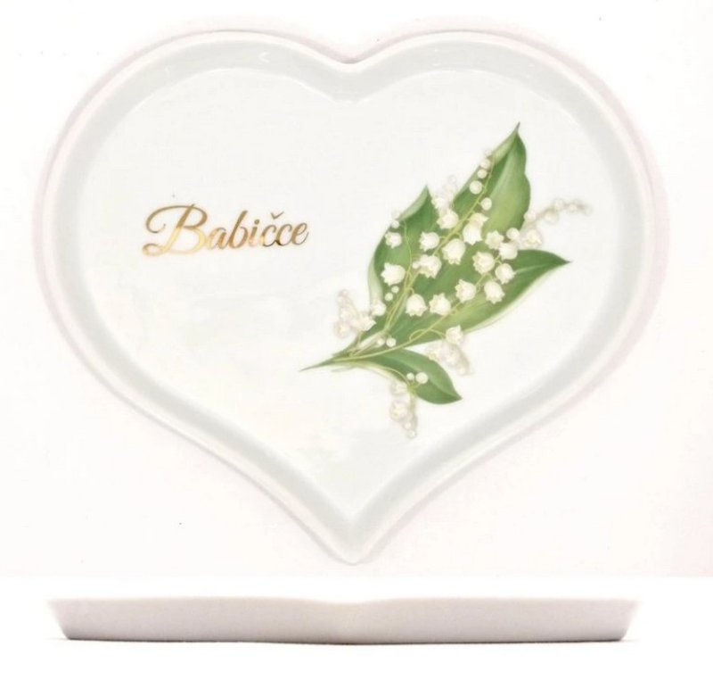 Miska SRDCE BABIČKA konvalinky T94 Dubí 2.j.