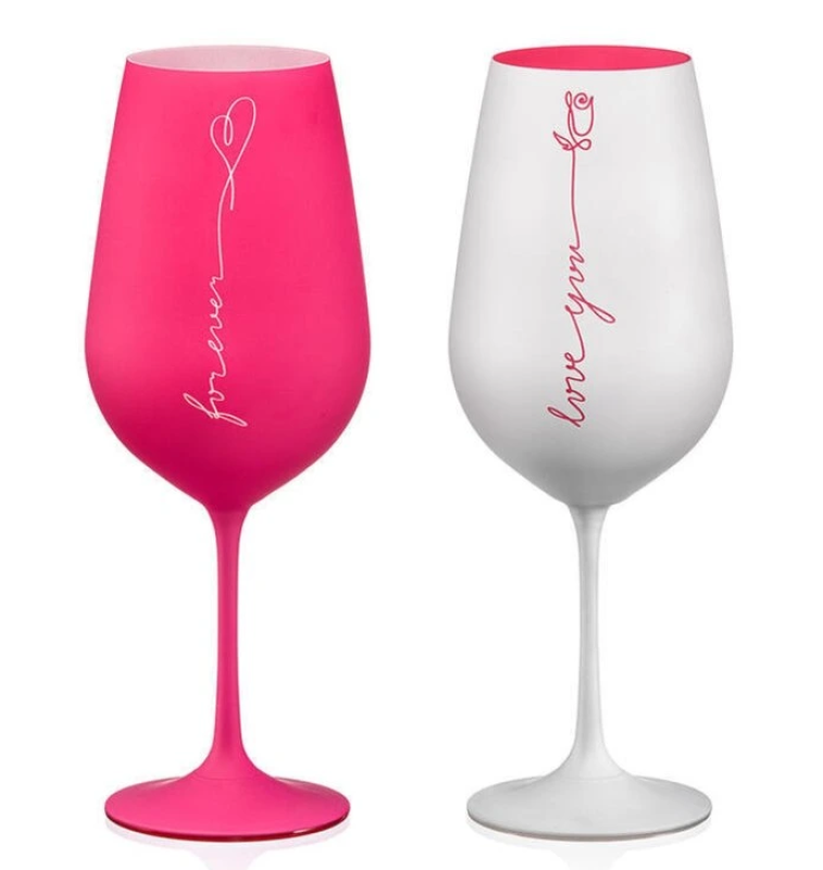 Kalíšek VIOLA 550ml 2ks růžová/bílá