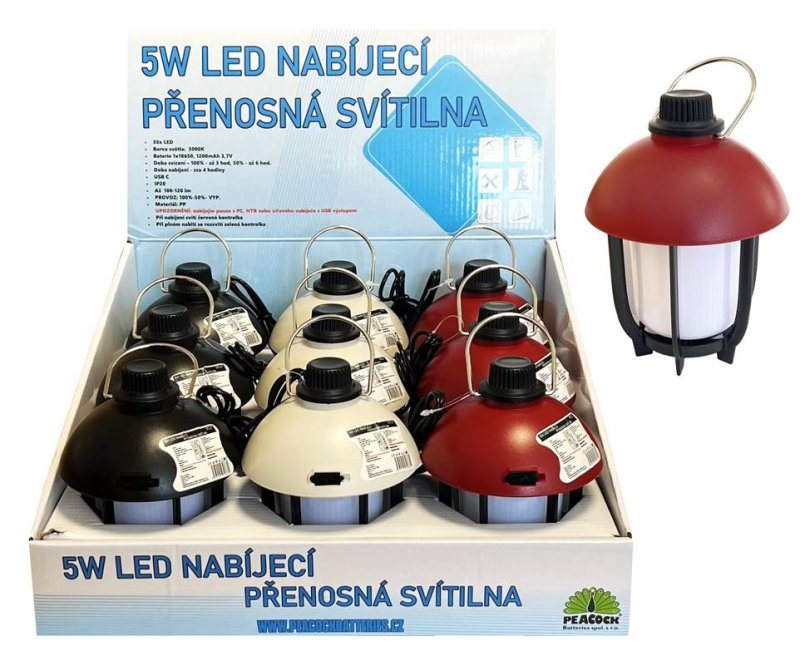 Konnoc S-3522 5W LED nabíjecí přenosná kemping.svítilna