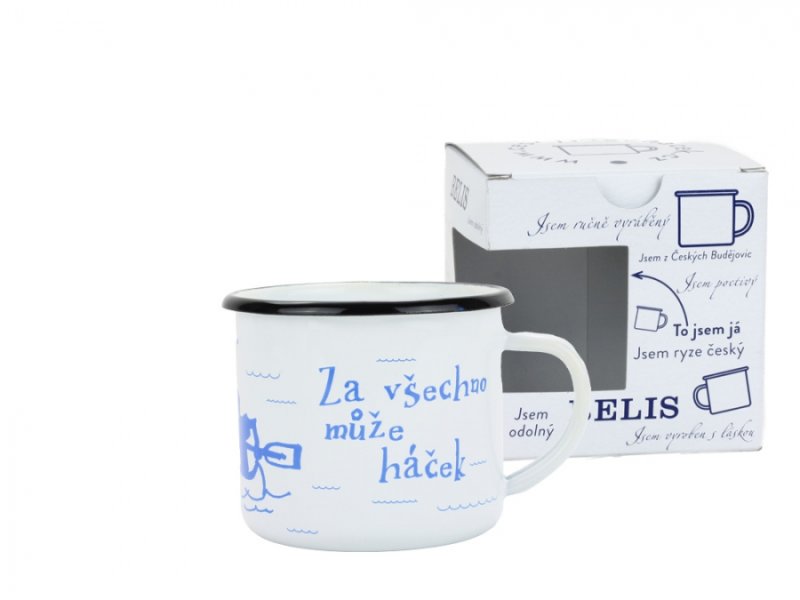 Hrnek smalt 8cm/0,35 vodák/háček