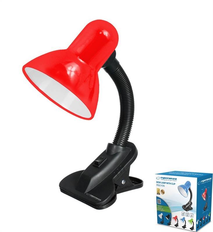 ESPERANZA ELD106R lampa s klipem červená