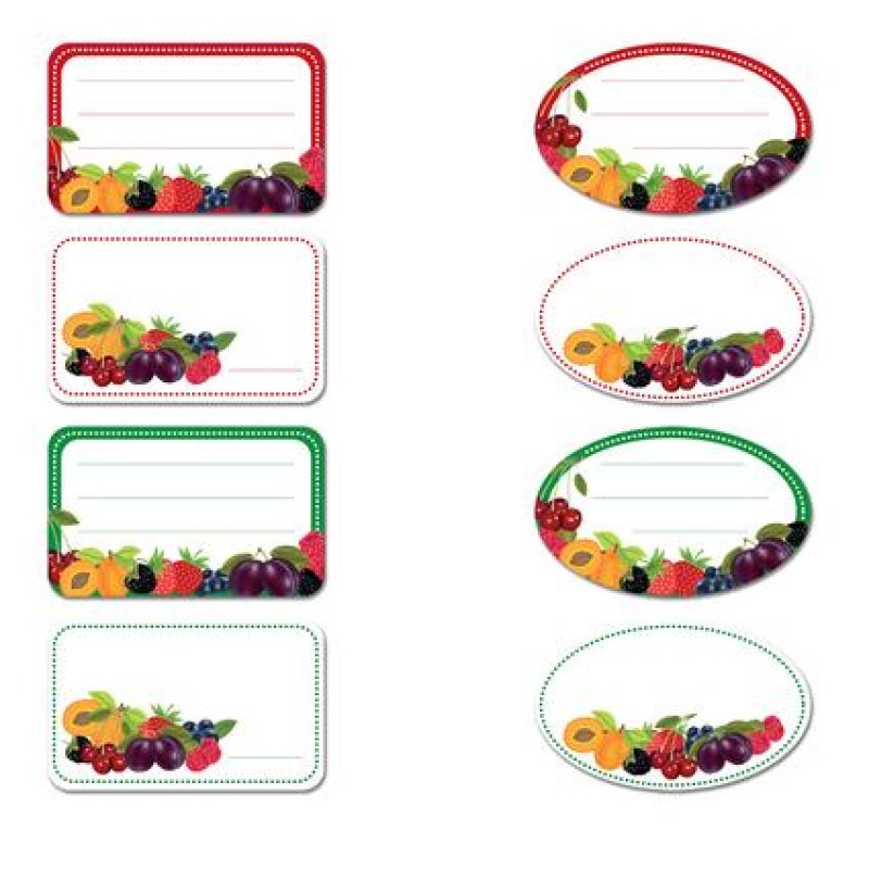 Nálepky na zavařovačky 96ks ovoce
