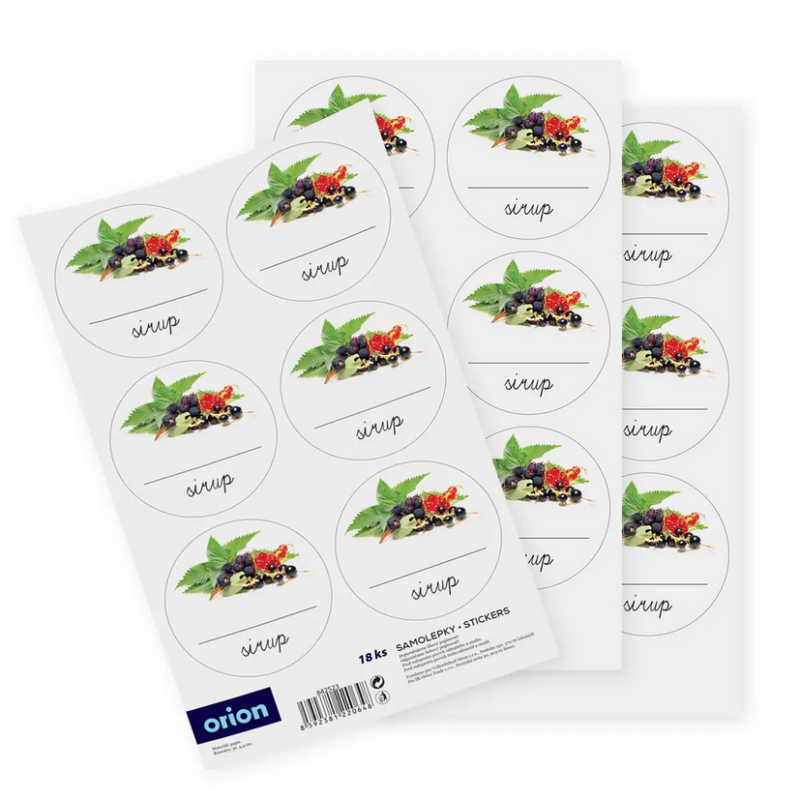 Samolepky na lahve SIRUP 18ks