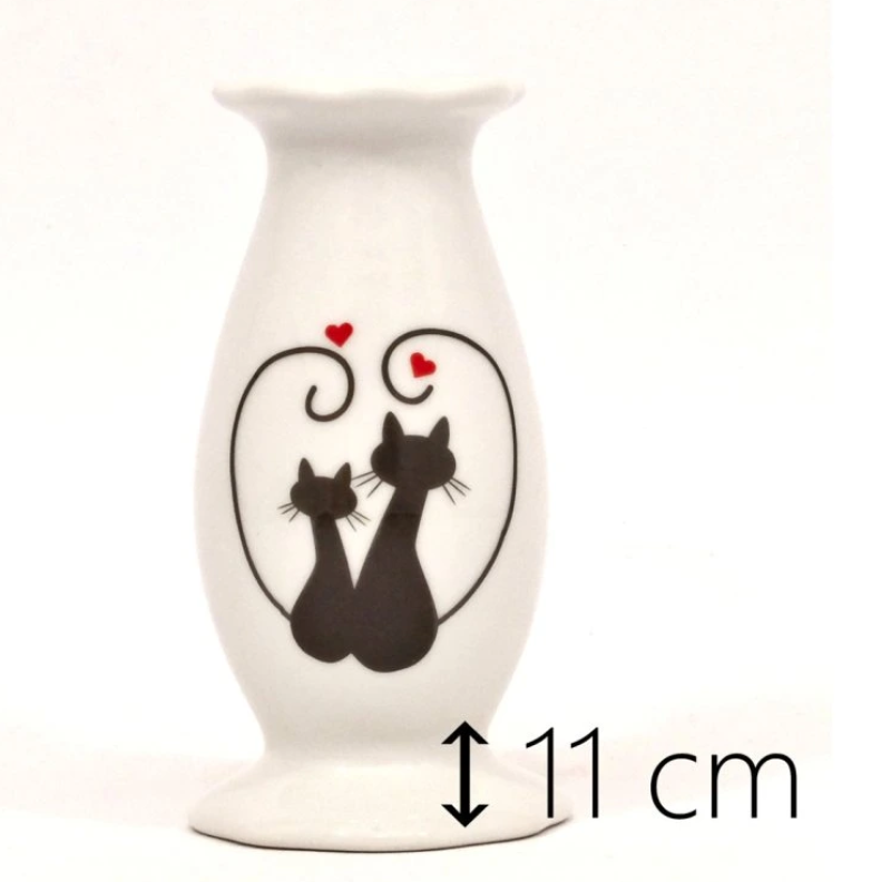 KOČKY svícen 11cm  opál