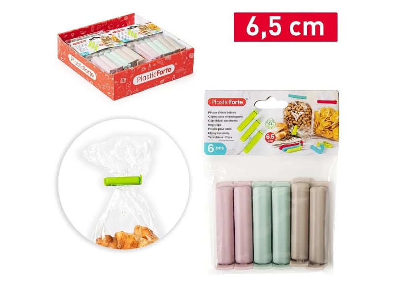 Spony na sáčky 6ks 6,5cm