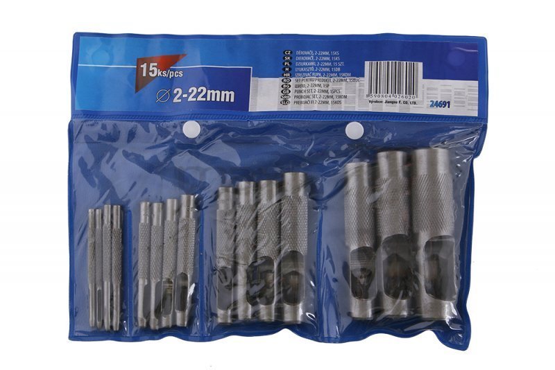 Děrovače 2,0-22mm 15ks   24691