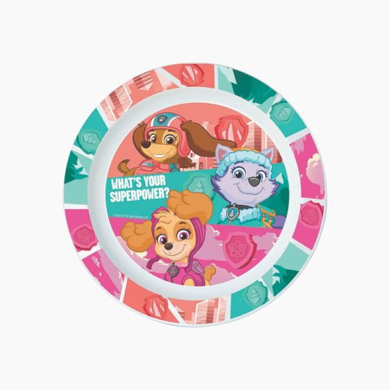 Talíř plast PAW PATROL 22cm růž/zel.