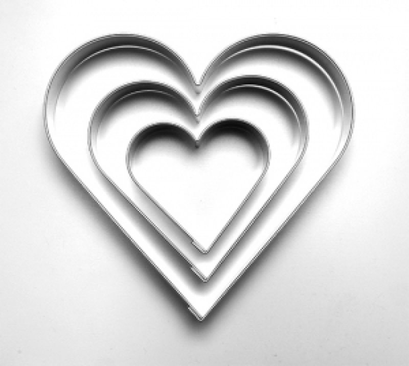 Vykrajovací sada srdíčka velká 3 kusy