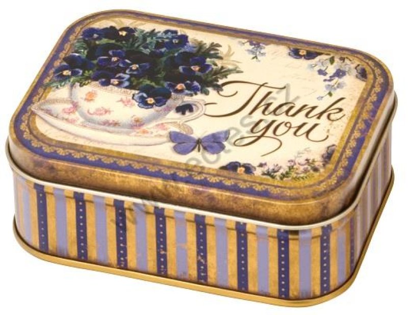 Plech.truhlička NOSTALGIA fialky Thank you