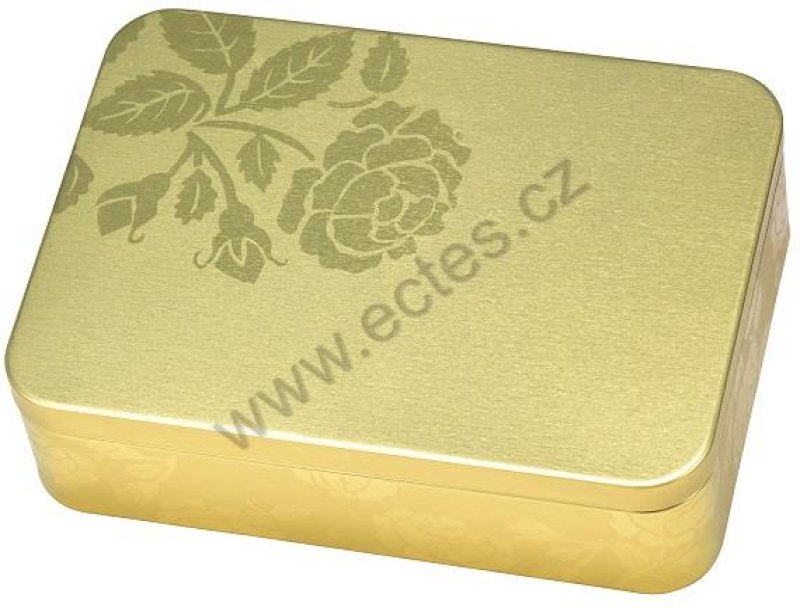 Plech.obd. zlatá s lesklými květy růží