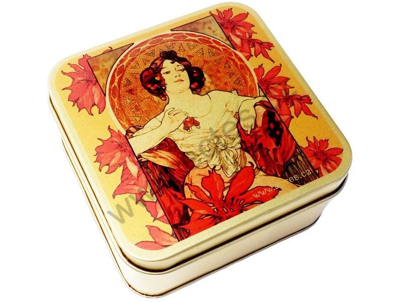 Plech.čtver.88x88mm Rubín A.Mucha