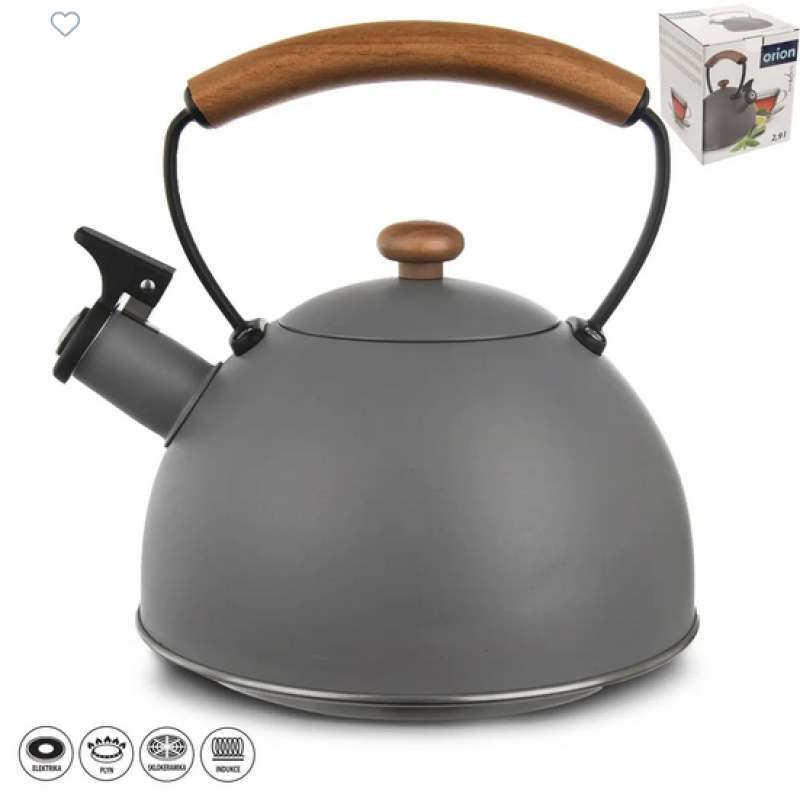 Čajník nerez píšť. 2,9L WOODEN