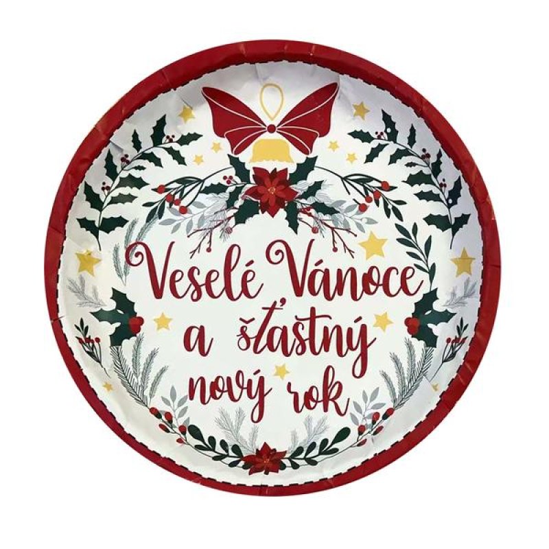 Podnos kulatý Ves.Vánoce 26cm